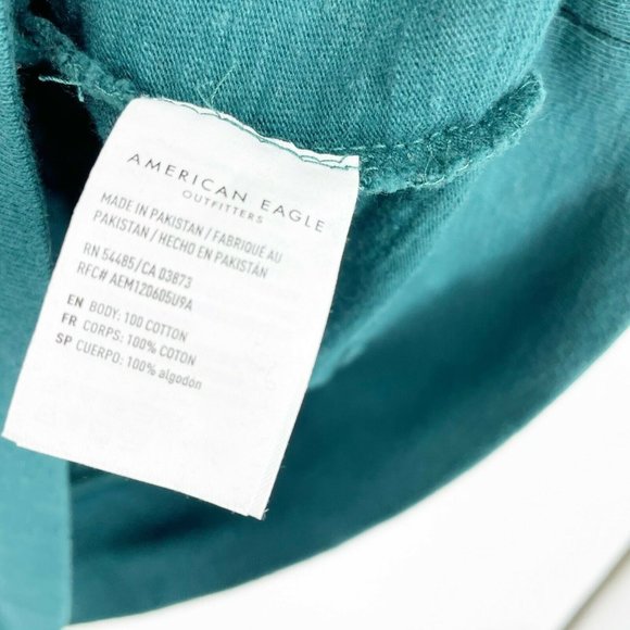 American Eagle Mens Stripe Hoodie Henley Shirt, M - Picture 4 of 5